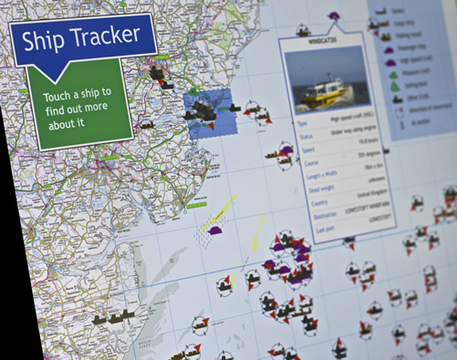 map of ships at sea